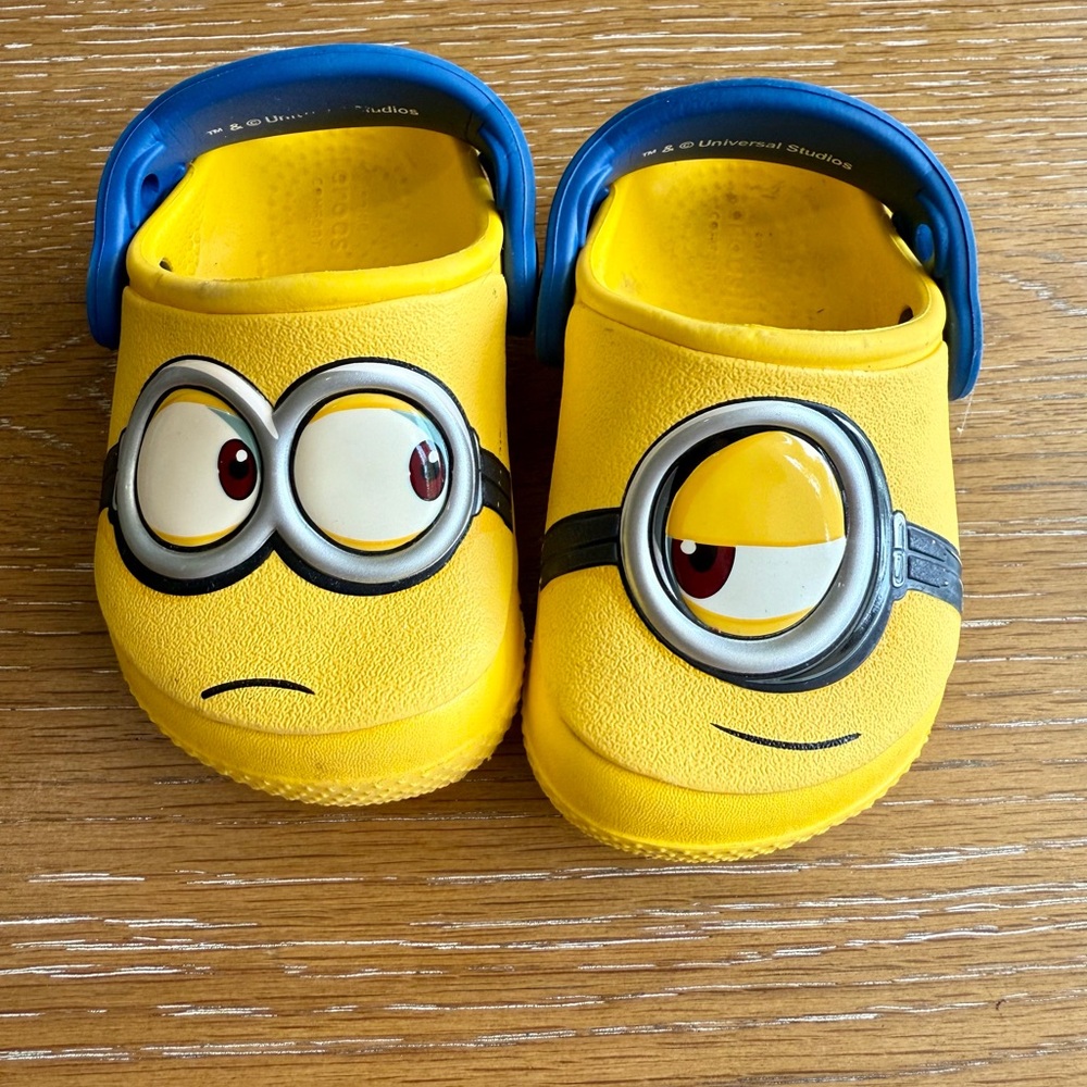 CROCS Yellow and Blue Minion Slippers